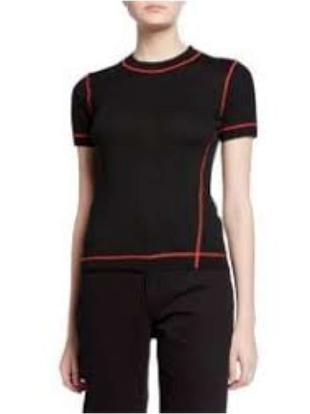 Rag & Bone New York 100% Extra Fine Merino Wool Top | Size Medium | Black & Red